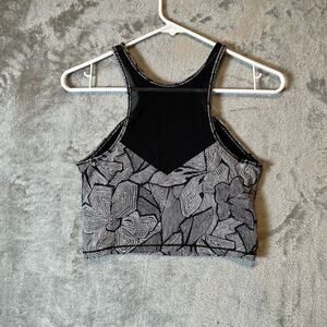 Lululemon Sz 6 Get It Om‎ Bra Mini Dottie Tribe White Black Sports Bra Women's